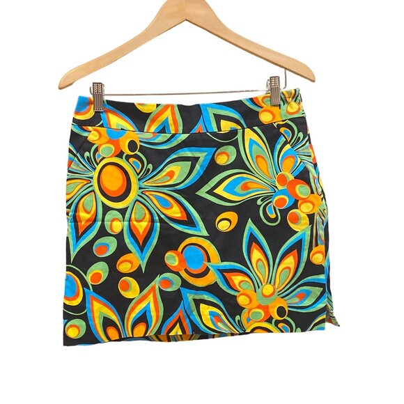 Loudmouth Golf Skort W's 4 Legacy Shagadelic Black Cotton Stretch Pockets - Picture 3 of 10